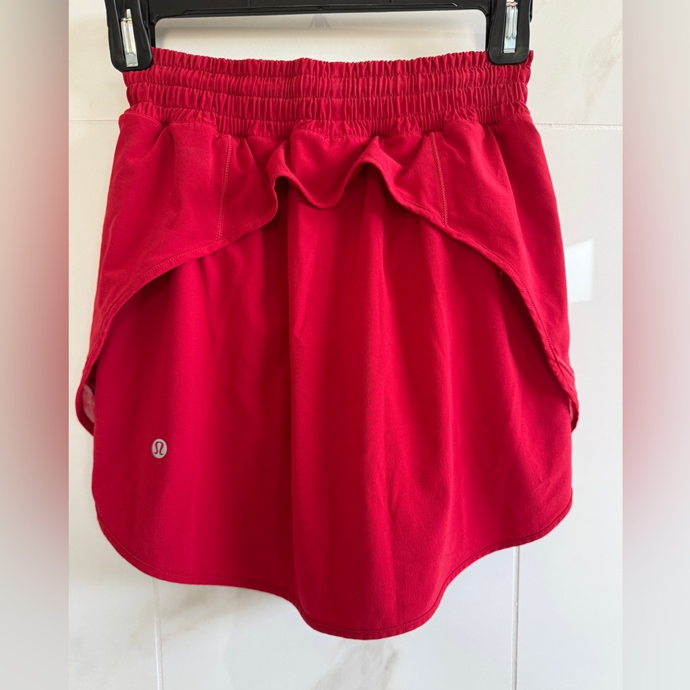 Lululemon Hotty Hot HR Skirt Red Size 4 High Rise Skort Tennis Pickleball Lunar